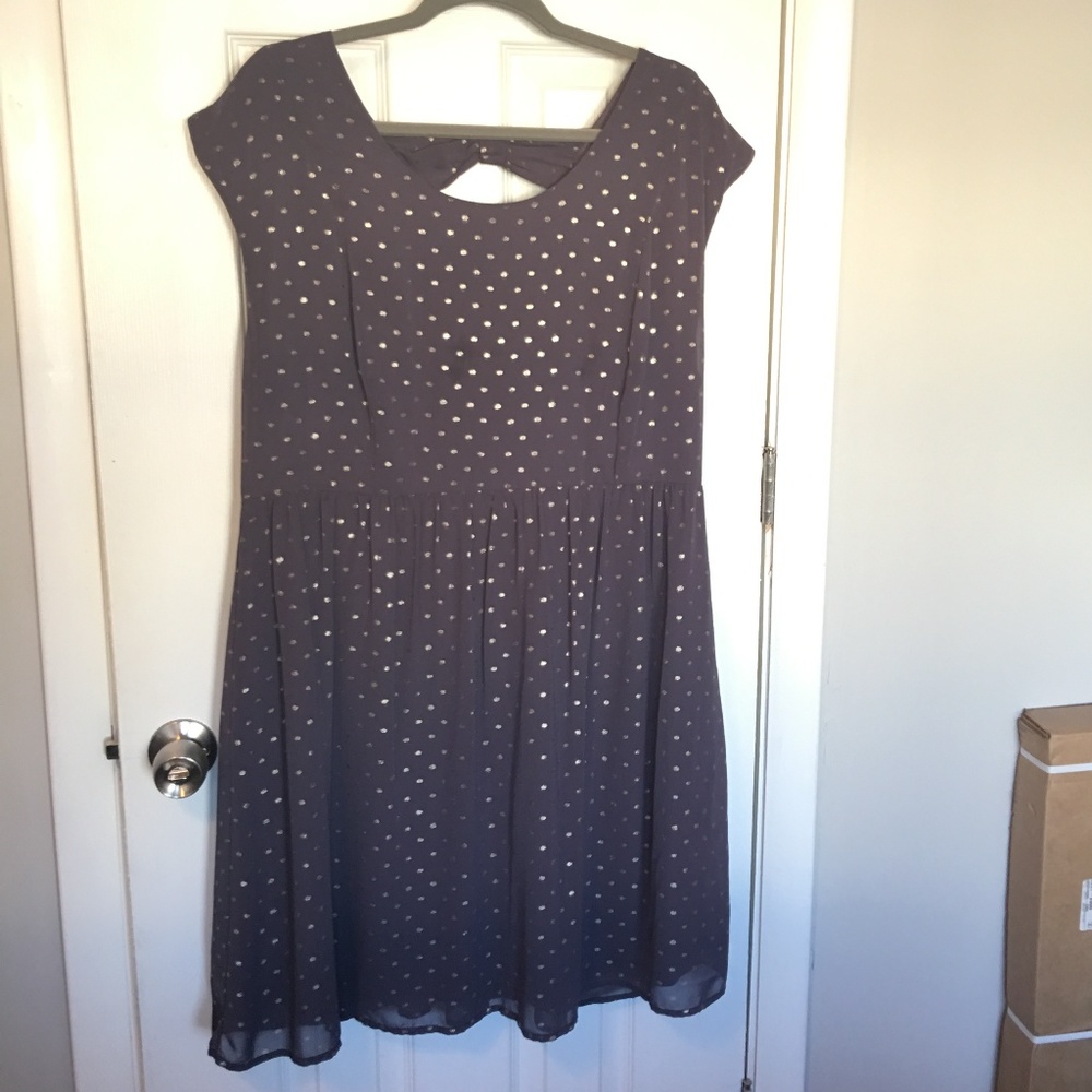 Forever 21 Purple & Gold Polka Dot Dress
